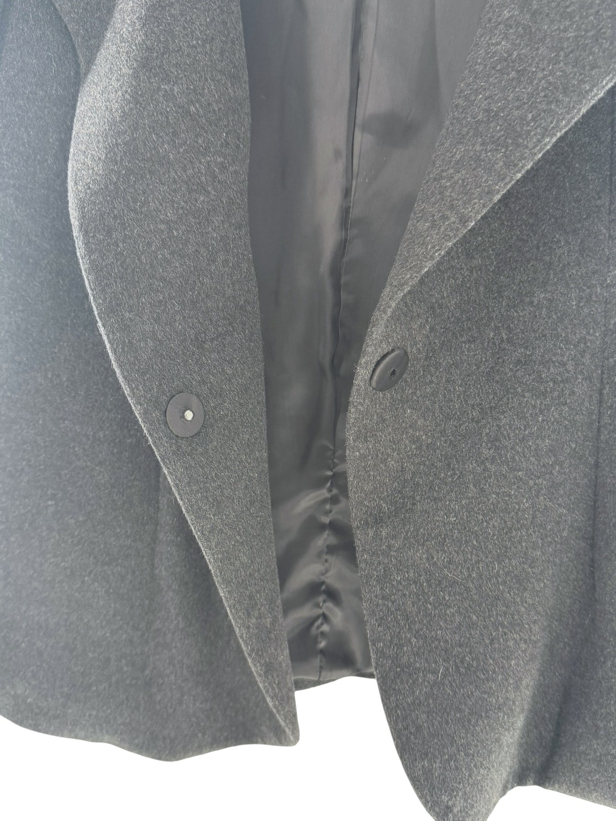 Lan Jaenicke Women's Wool Hooded Blazer Jacket Size Medium Charcoal Gray — image 7 of 8